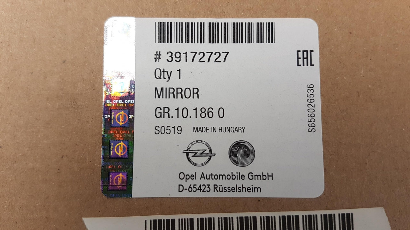 Original OE OPEL Außenspiegelglas 39172727