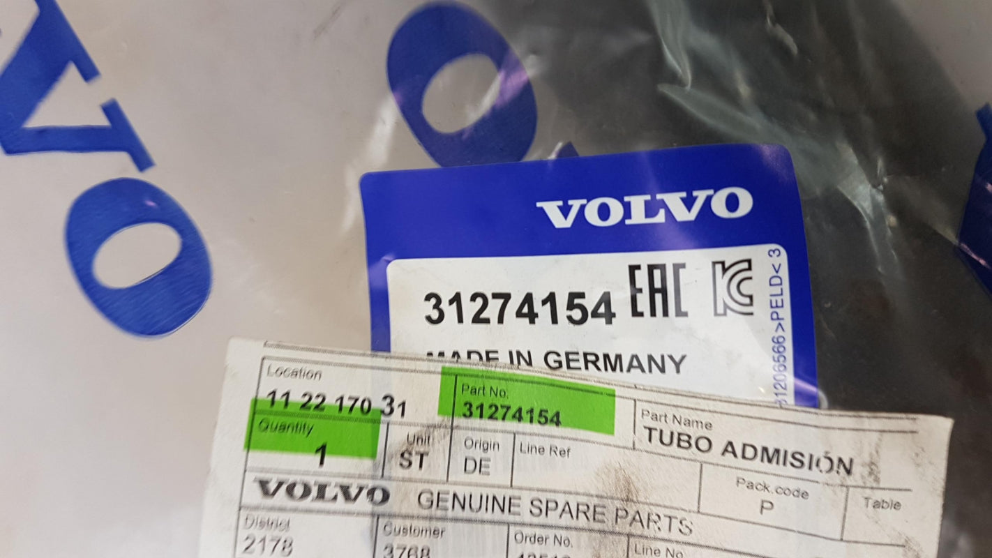 Original VOLVO S40 V50 C30 1.6 Diesel Ladeluftschlauch 31274154