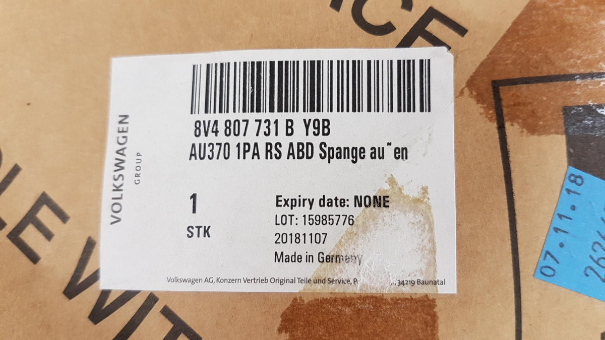 Original OE Volkswagen Stoßstangen Zierleiste 8V4807731BY9B