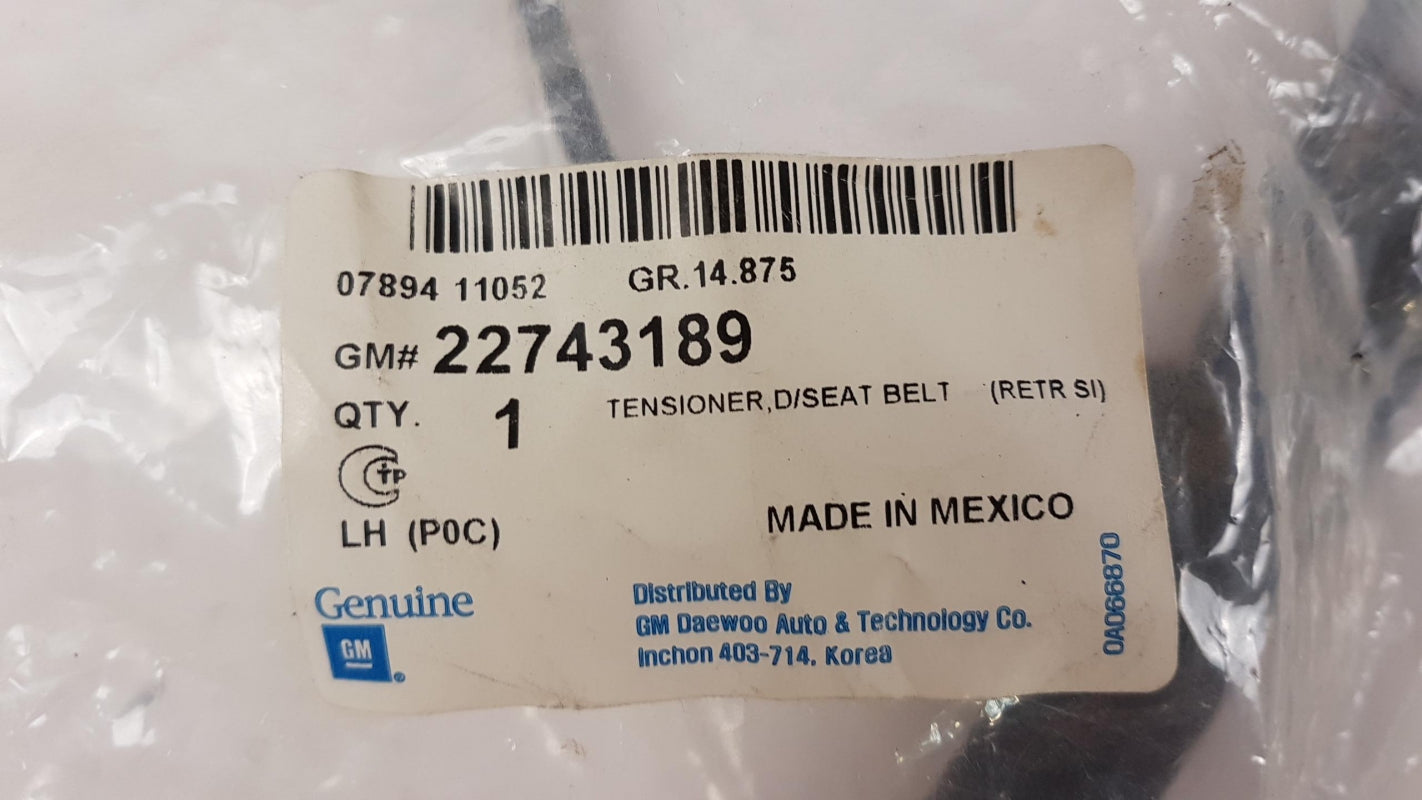 Original OE OPEL Sicherheitsgurt Gurtstraffer 22743189