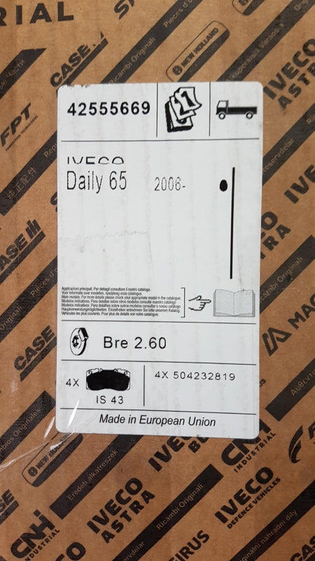 Original IVECO Daily 65C 70C 3.0 2006 - Bremsbeläge Vorne 42555669