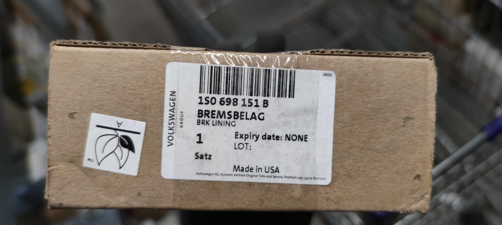 Original OE Volkswagen Bremsbeläge 1S0698151B