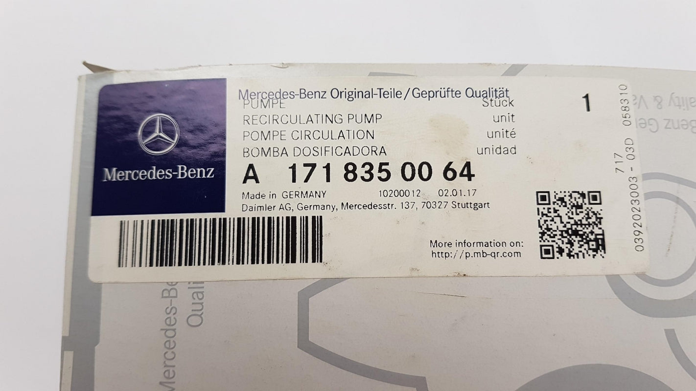 Original MERCEDES-BENZ B W245 R W251 SLK R171 Zusatzwasserpumpe A1718350064