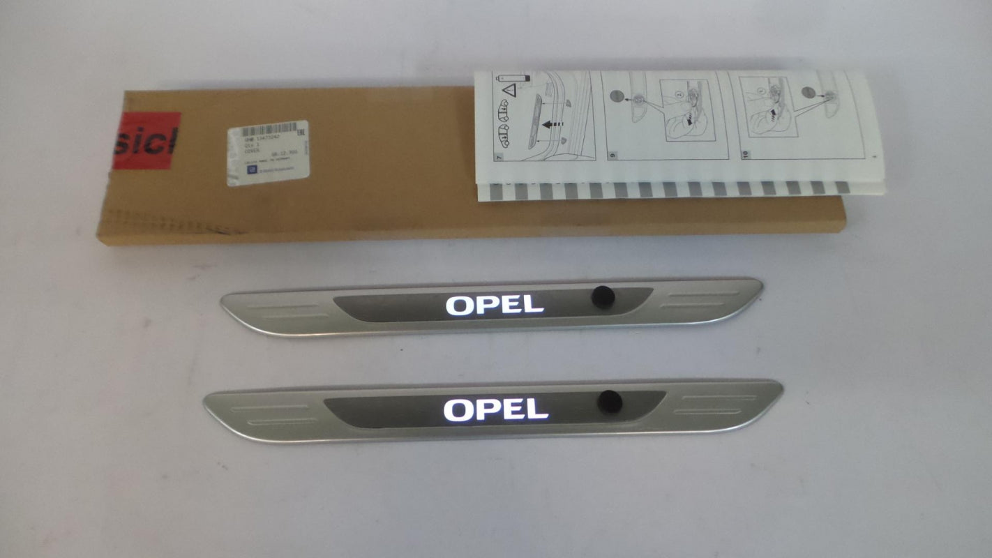 Original OPEL Corsa-E LED-Einstiegsleistensatz 2-Stück beleuchtet Alu 13473242