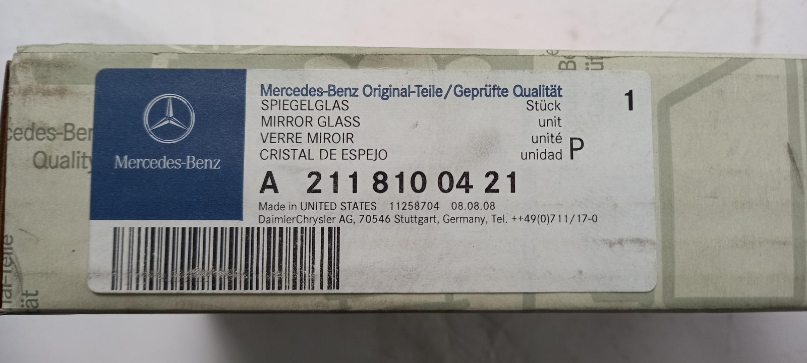 Original MERCEDES-BENZ E-Klasse W211 Außenspiegelglas Rechts A2118100421