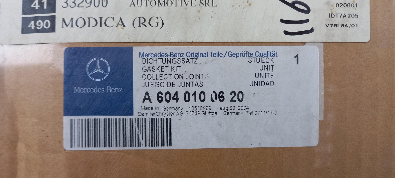 Original OE MERCEDES-BENZ Zylinderkopf Dichtungssatz A6040100620