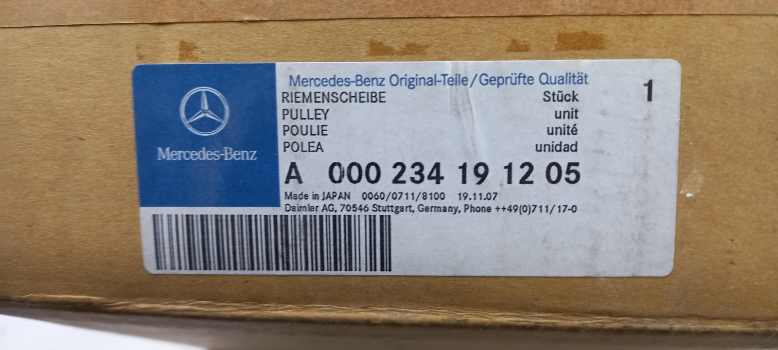 Original MERCEDES-BENZ M271 Umlenkrolle Spannrolle A000234191205