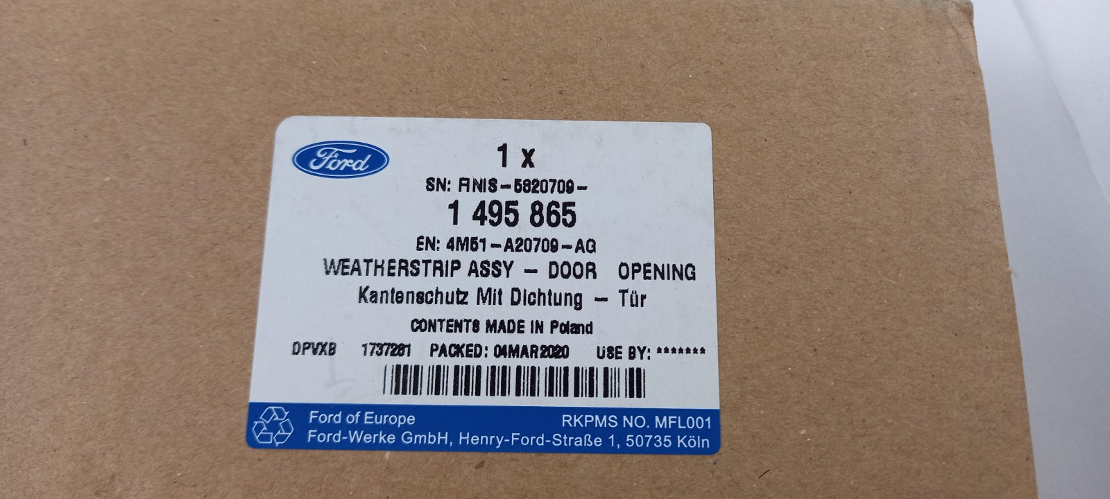 Original OE FORD Türdichtung 1495865