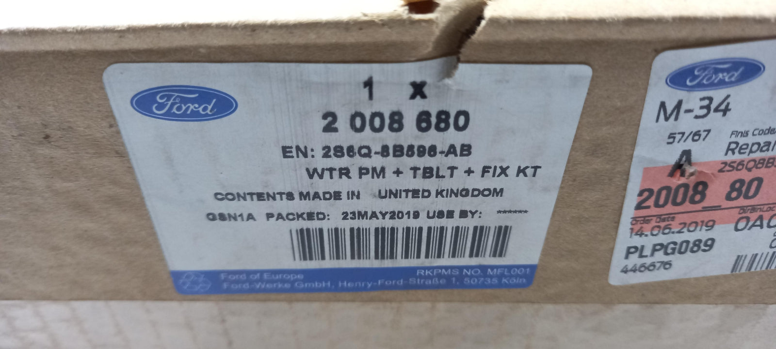 Original FORD Fiesta V 01-12 1.4 TDCi Zahnriemensatz mit Wasserpumpe 2008680