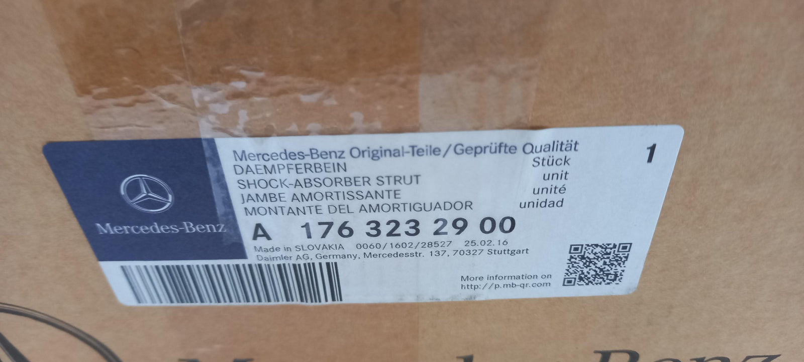 Original MERCEDES-BENZ A-klasse W176 Stoßdämpfer vorne links A1763232900