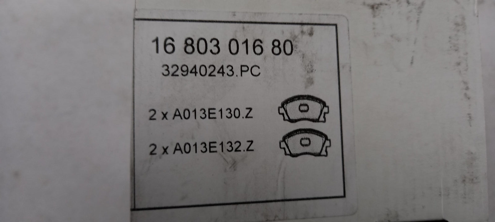 Original OE Peugeot Bremsbeläge 1680301680