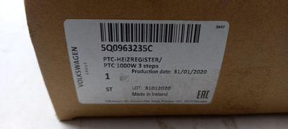 Original AUDI A3 Q2 Q3 RSQ3 VW Golf Tiguan T-Roc Passat Heizelement 5Q0963235C