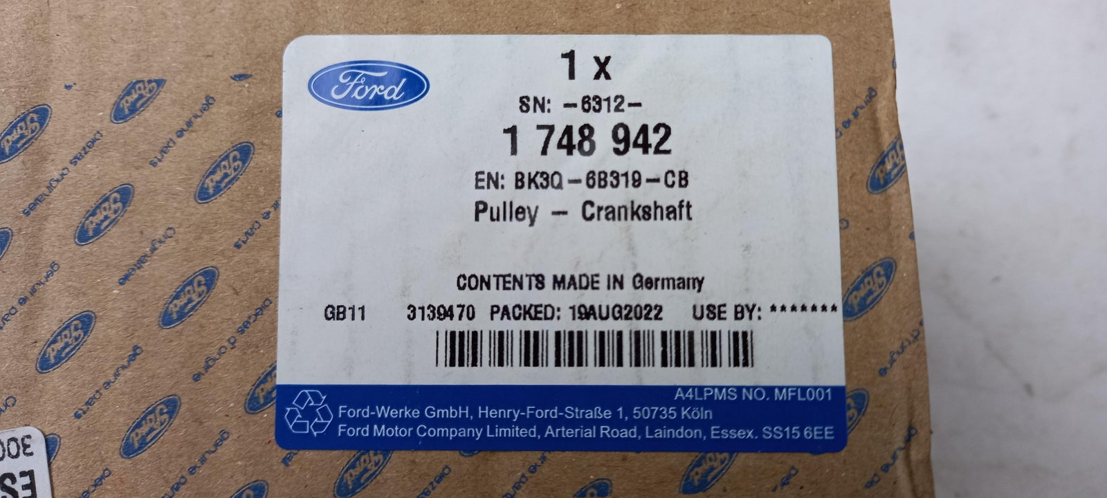 Original OE FORD Kurbelwelle Riemenscheibe 1748942