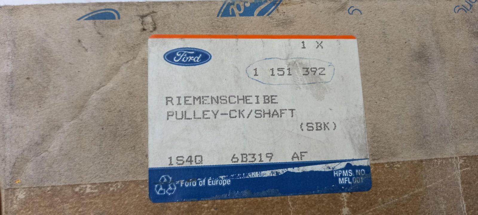 Original FORD Focus Fiesta Mondeo Transit Kurbelwelle Riemenscheibe 1151392