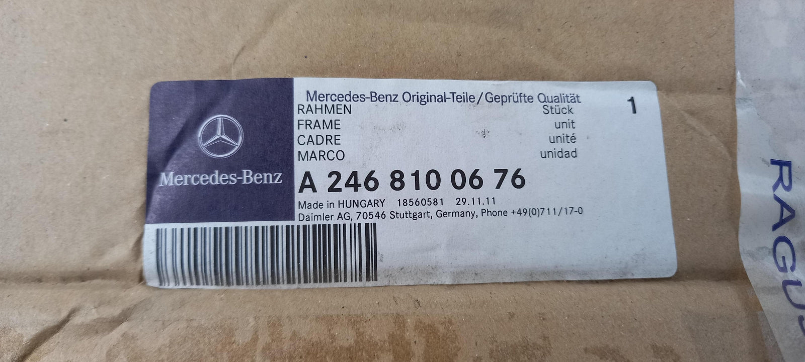 Original MERCEDES-BENZ W242 W246 Außenspiegel Rahmen Rechts A2468100676