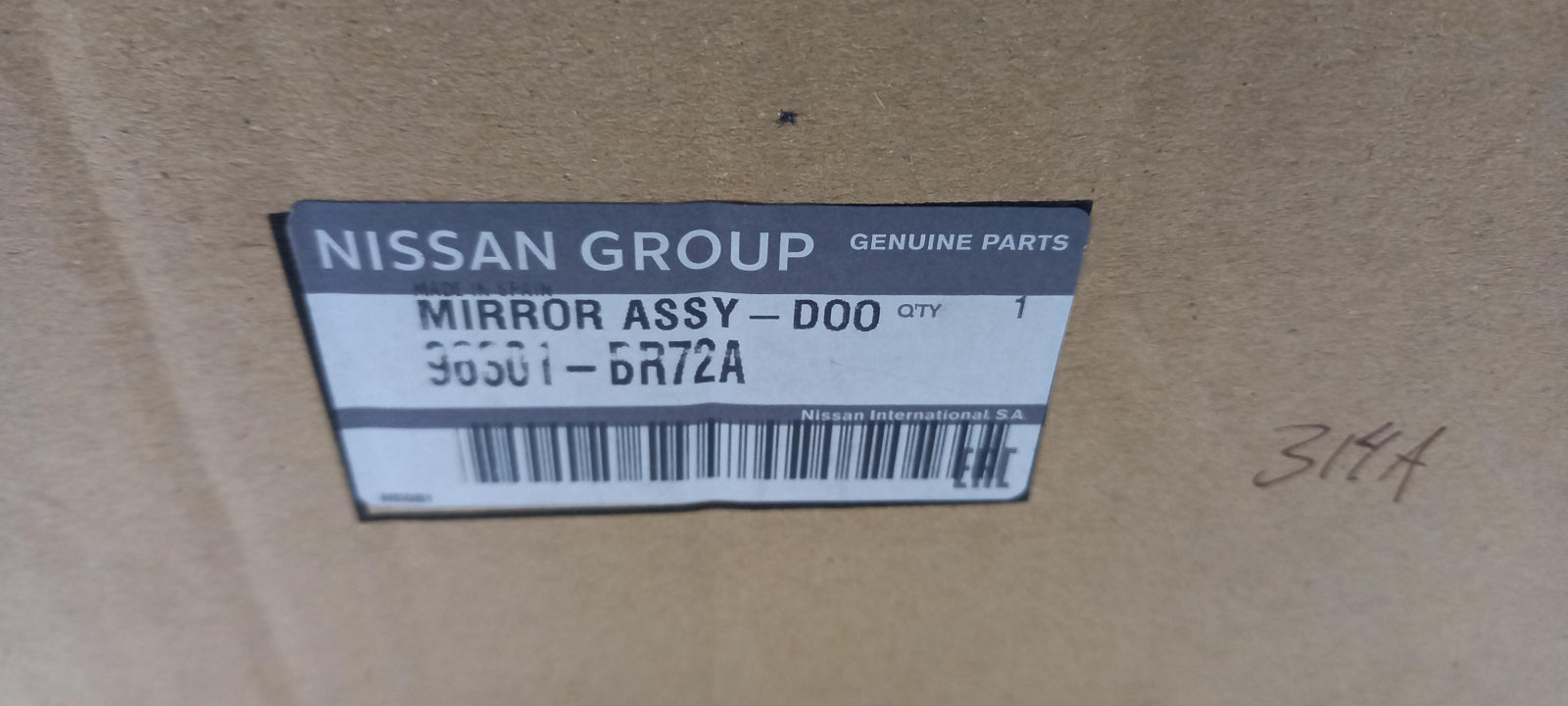 Original OE NISSAN Außenspiegelglas 96301BR72A