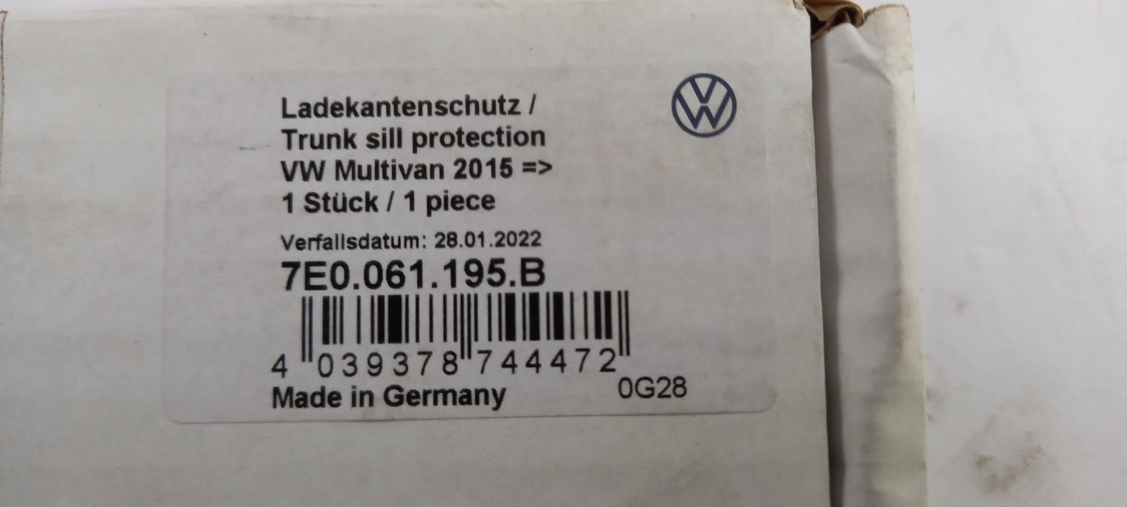 Original Volkswagen T6 T6.1 (20-22) Ladekantenschutz Schwarz Hinten 7E0061195B