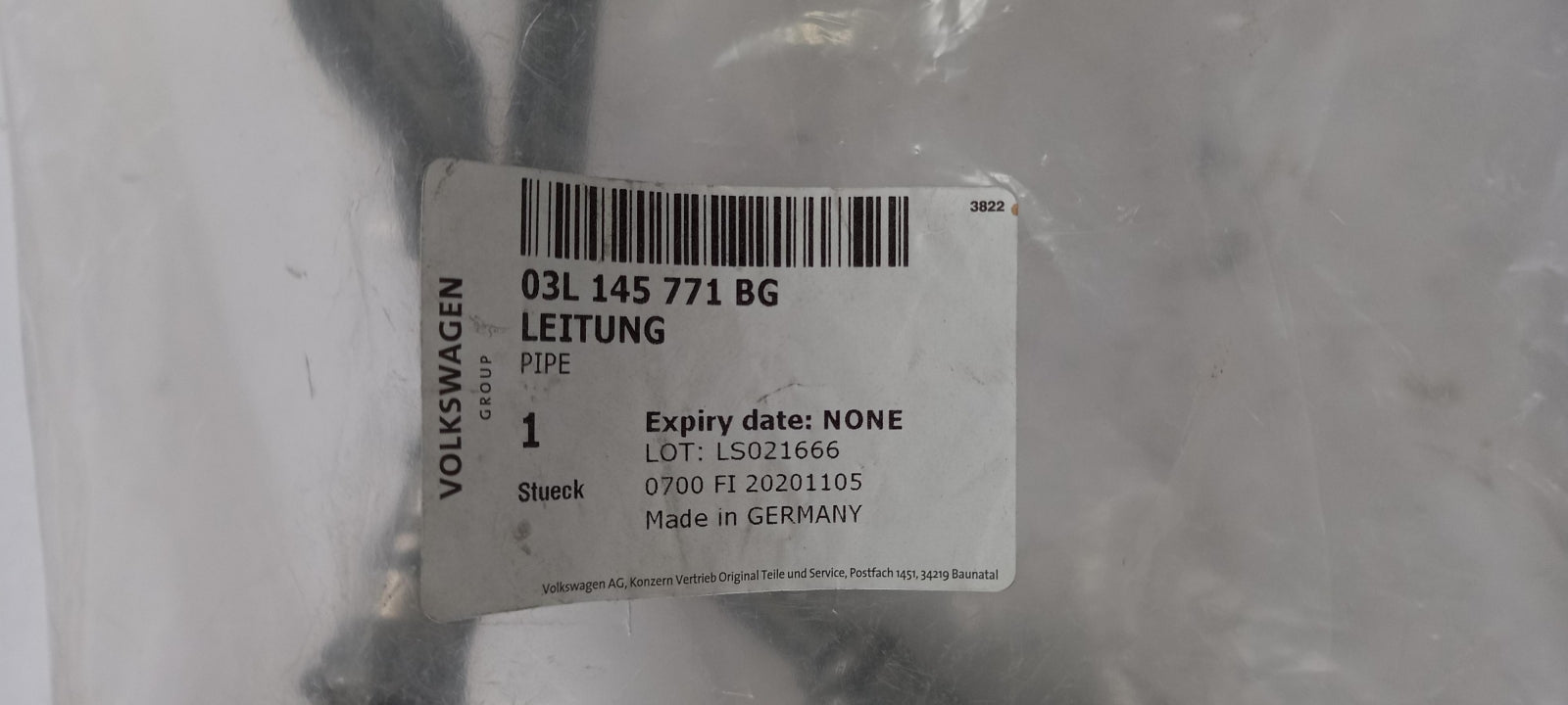 Original OE Volkswagen Turbolader Ölleitung 03L145771BG