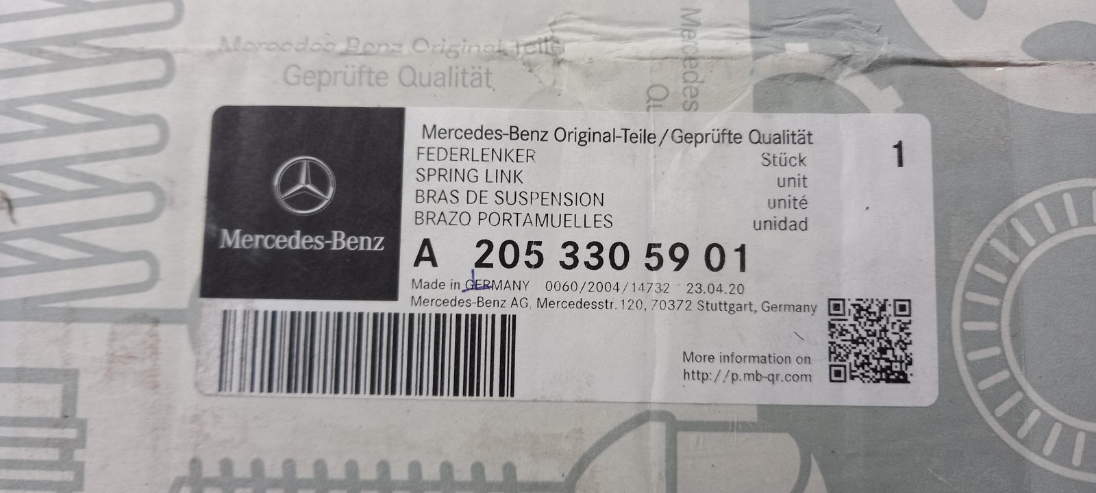 Original MERCEDES-BENZ C-klasse W205 Querlenker vorne links A2053305901