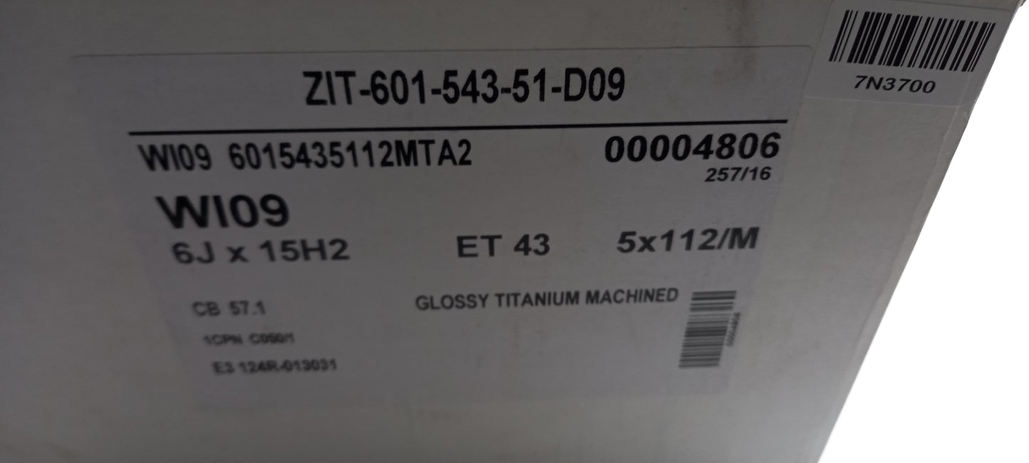 Original AUDI VW SKODA SEAT Alufelge 6Jx15" ET43 ZIT60154351D09