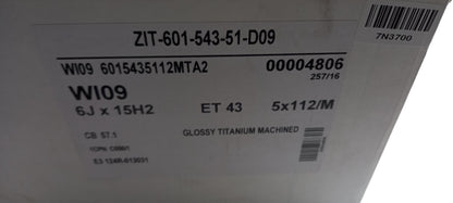 Original AUDI VW SKODA SEAT Alufelge 6Jx15" ET43 ZIT60154351D09