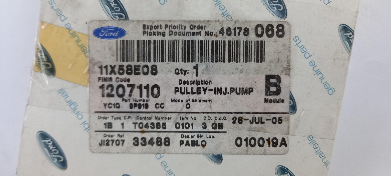 Original OE FORD Einspritzpumpe Zahnrad 1207110