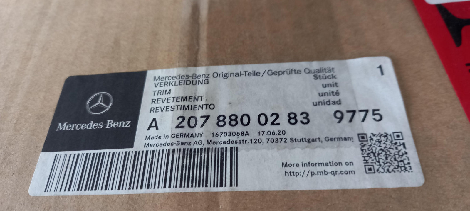 Original OE MERCEDES-BENZ Kühlergitter A20788002839775