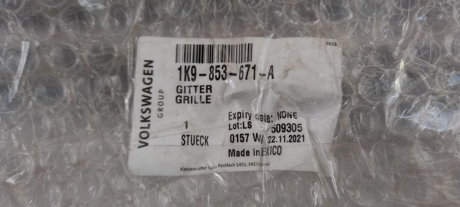 Original VW Golf Mk6 Stoßfänger Lüftungsgitter 1K9853671A