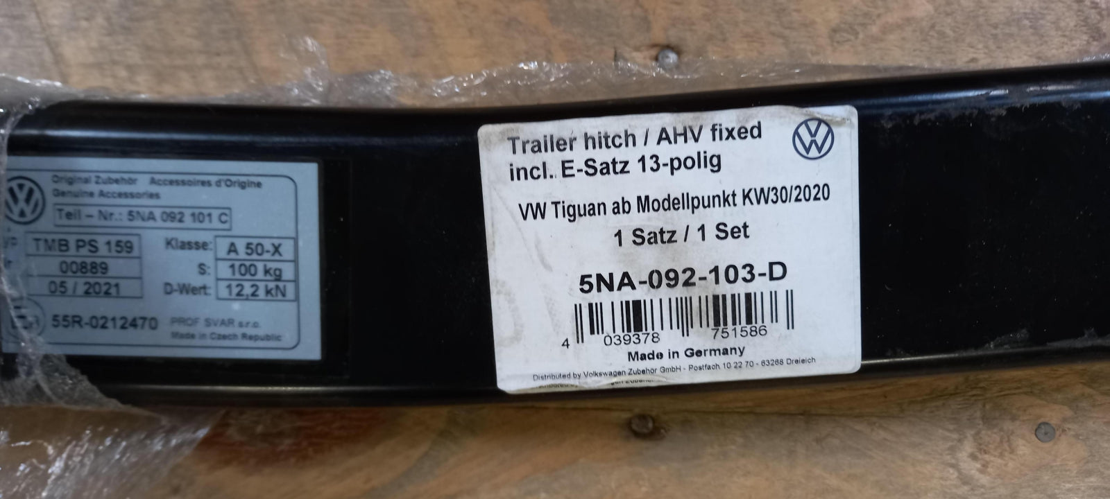 Original VW Tiguan Allspace BW 18- Anhängerkupplung mit E-Satz 13-pol 5NA092103D
