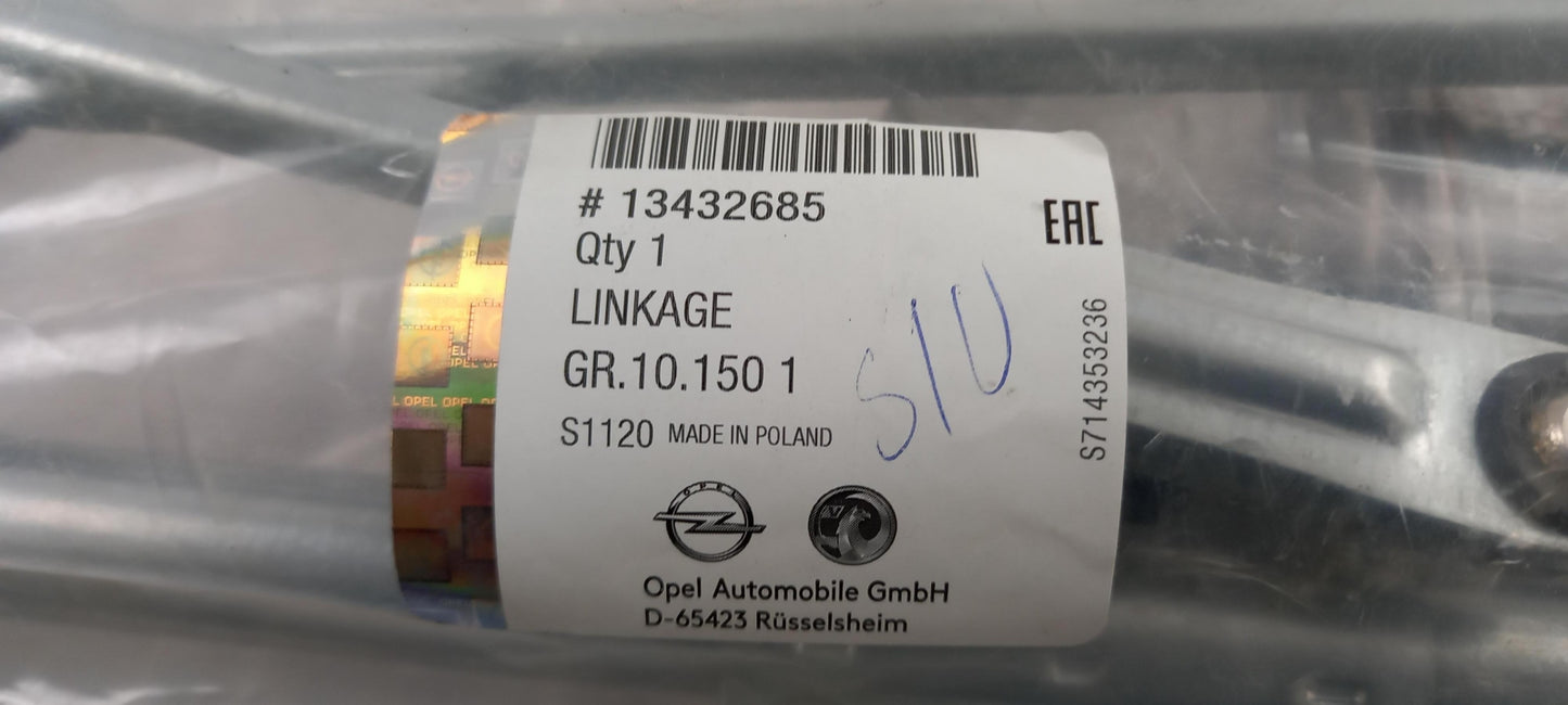Original OPEL Corsa-D Wischergestänge inkl. Wischermotor vorne 13432685