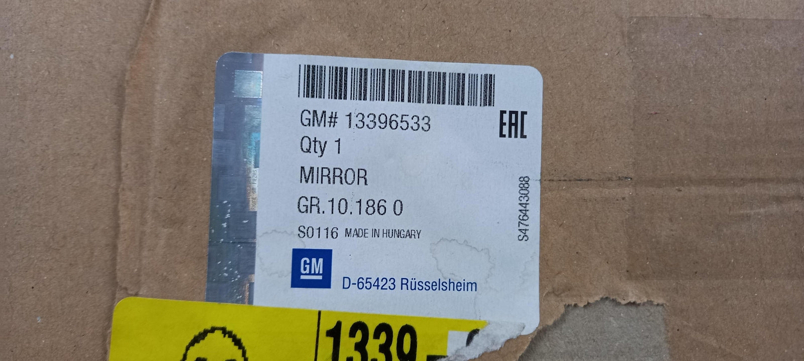 Original OE OPEL Außenspiegelglas 13396533