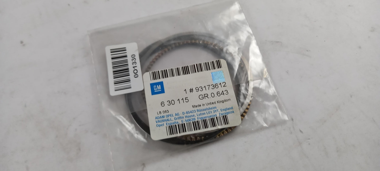Original OE OPEL piston ring set 93173612 