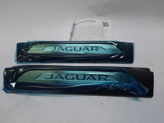 Original JAGUAR XE X760 Einstiegsleisten beleuchtete Alu ebony T4N7600