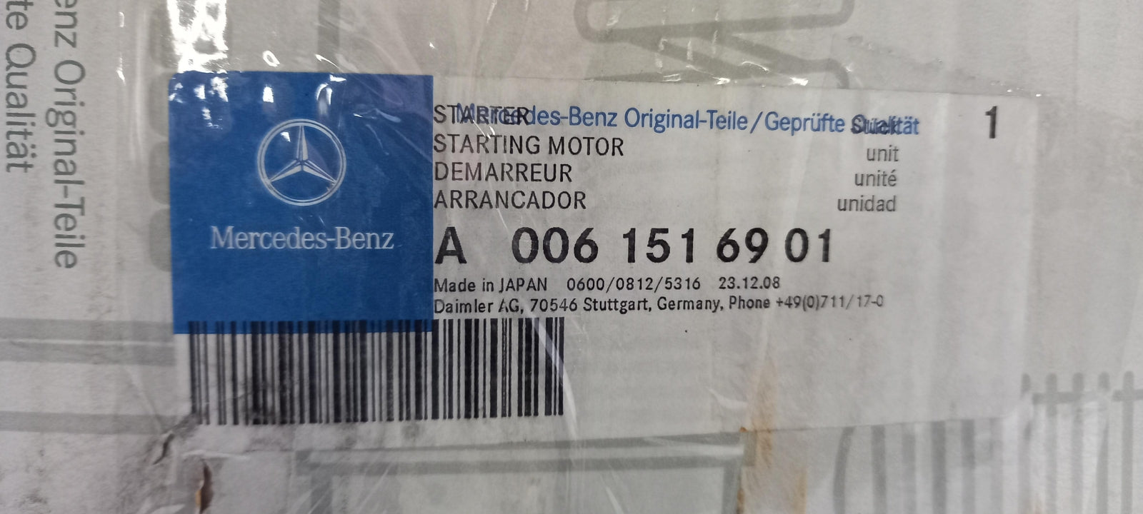 Original OE MERCEDES-BENZ Anlasser A0061516901