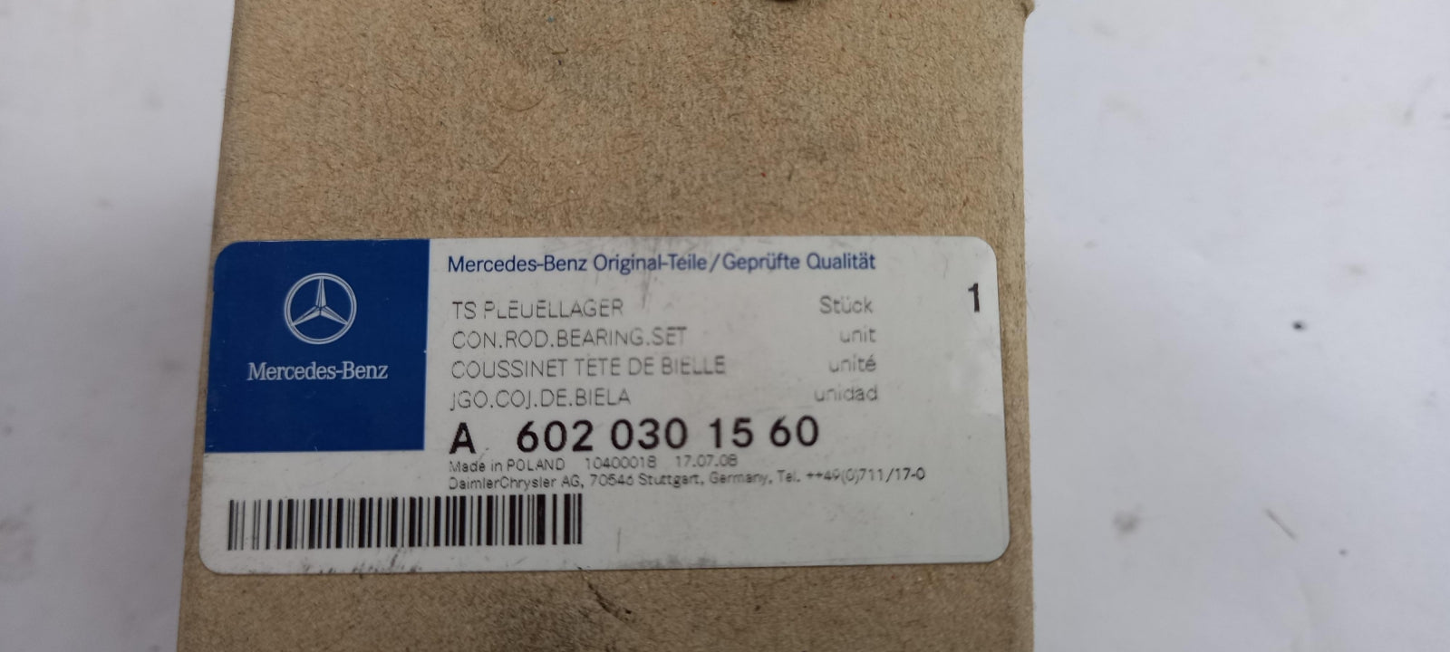 Original OE MERCEDES-BENZ Pleuellager A6020301560