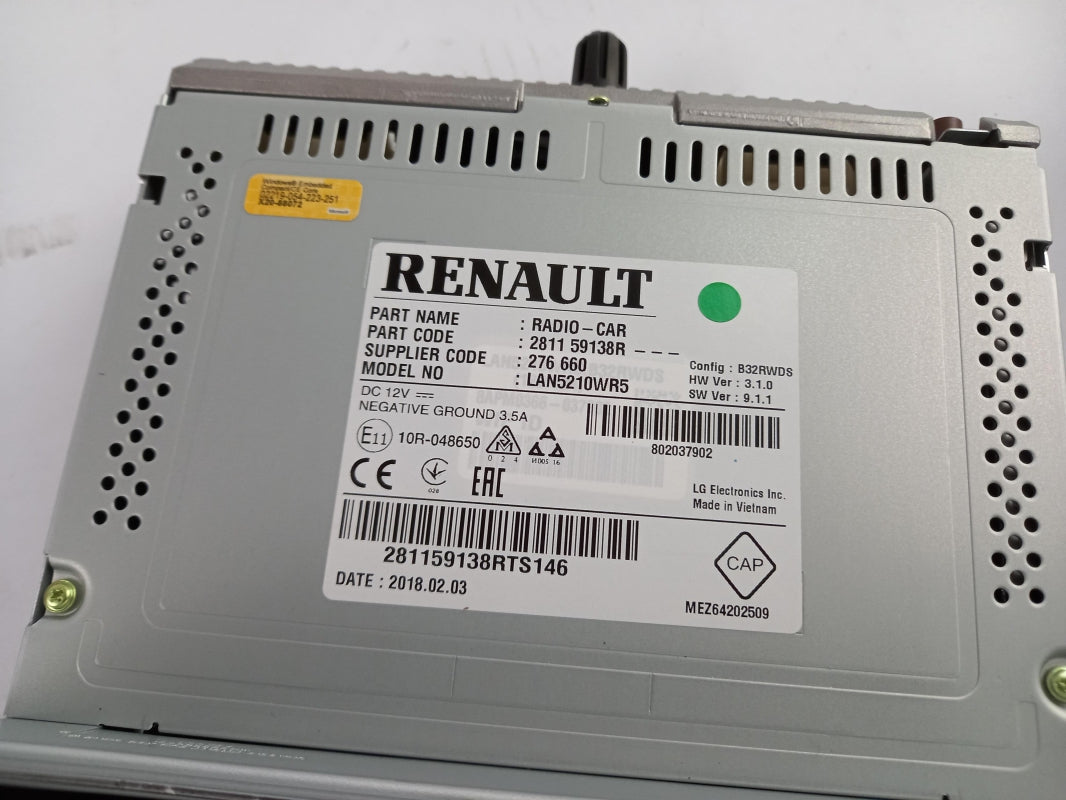 Original RENAULT Clio IV (2016-2019) Navigationsgerät Radio GPS 281159138R