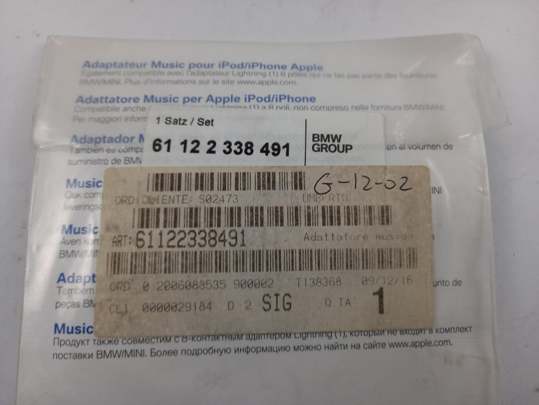 Original BMW MINI ROLLS ROYCE Music Adapterkabel Apple iPod iPhone 61122338491