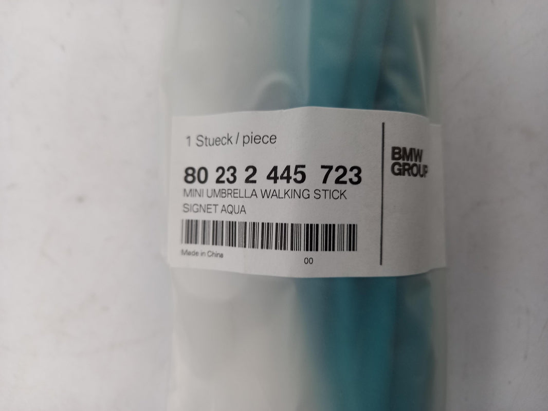 Original BMW MINI Regenschirm Walking Stick aqua-blau Polyester 99cm 80232445723