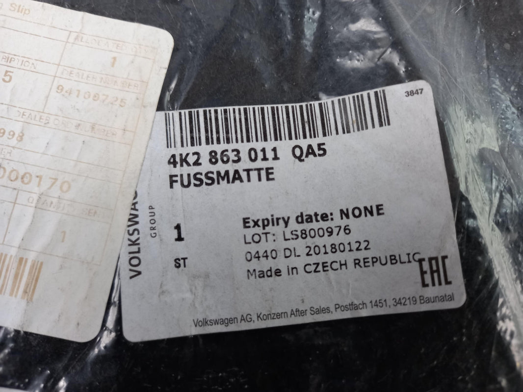 Original AUDI A6 4A A7 4K RHD Fußmattensatz Textil schwarz 4K2863011QA5