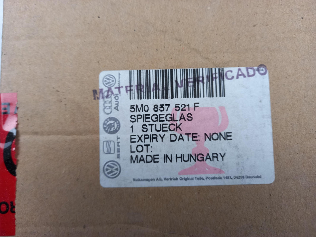 Original VW Golf V Passat B6 Eos 1F Außenspiegelglas links 5M0857521F