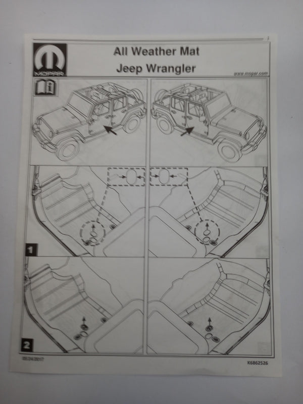 Original JEEP Wrangler JL Fußmattensatz 4-teilig Gummi schwarz-rot K82215203AD