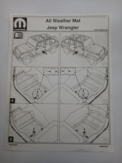 Original JEEP Wrangler JL Fußmattensatz 4-teilig Gummi schwarz-rot K82215203AD