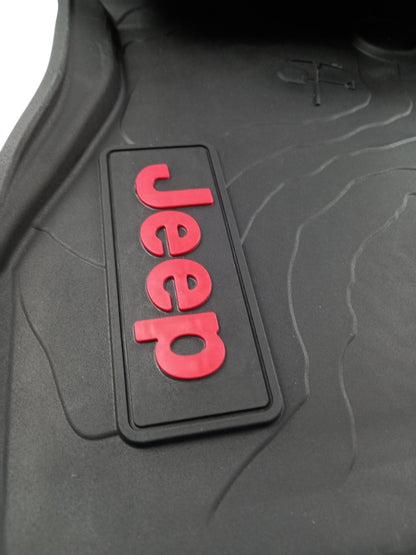 Original JEEP Wrangler JL Fußmattensatz 4-teilig Gummi schwarz-rot K82215203AD
