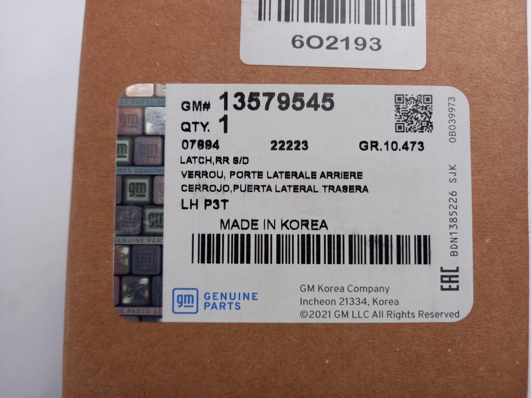 Original OPEL Mokka / Mokka X 2013-2019 Türschloß Hinten Links 13579545