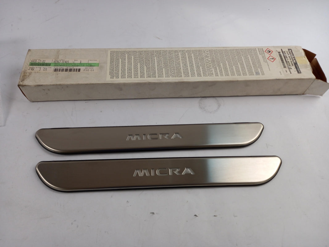Original NISSAN Micra (2016-) door sill set illuminated front KE9675F405 