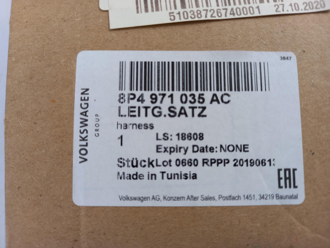 Original AUDI A3 S3 RS3 Tür Kabelbaum 8P4971035AC