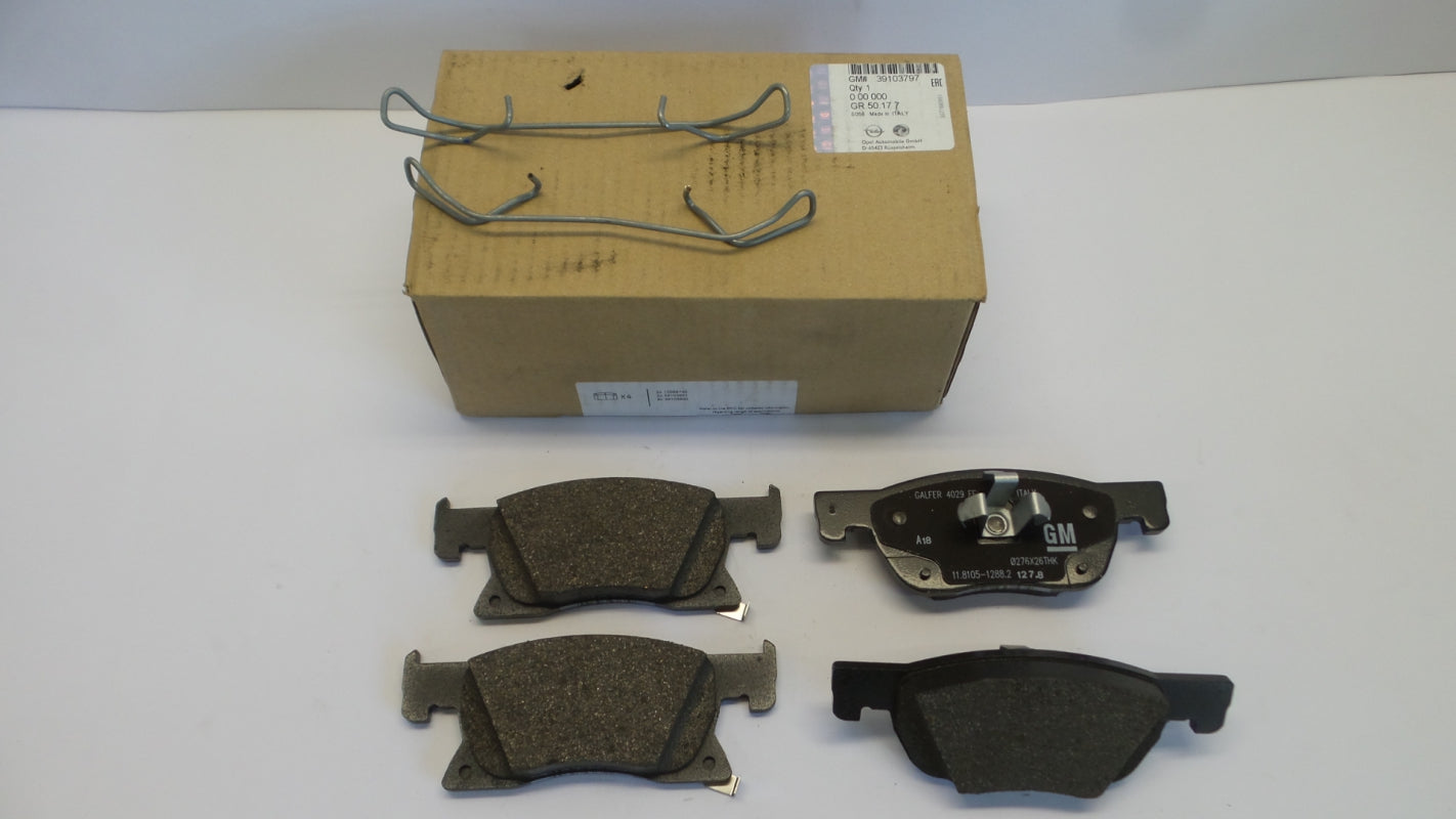 Original OPEL Astra-K Bremsbeläge Bremsklötze 276mm vorne 39103797