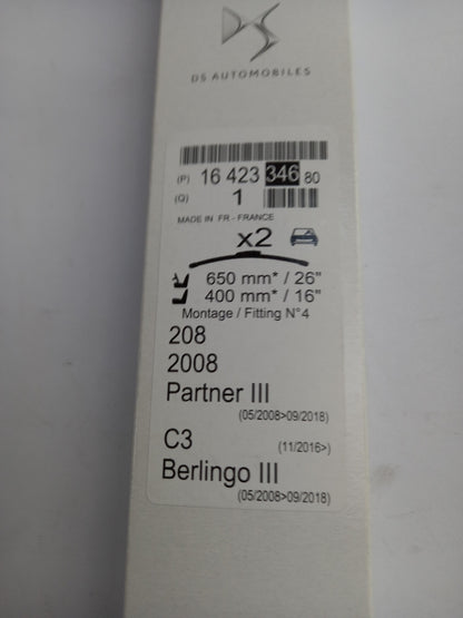 Original PEUGEOT 208 A9 2008 CITROEN C3 Berlingo B9 Wischerblätter 1642334680