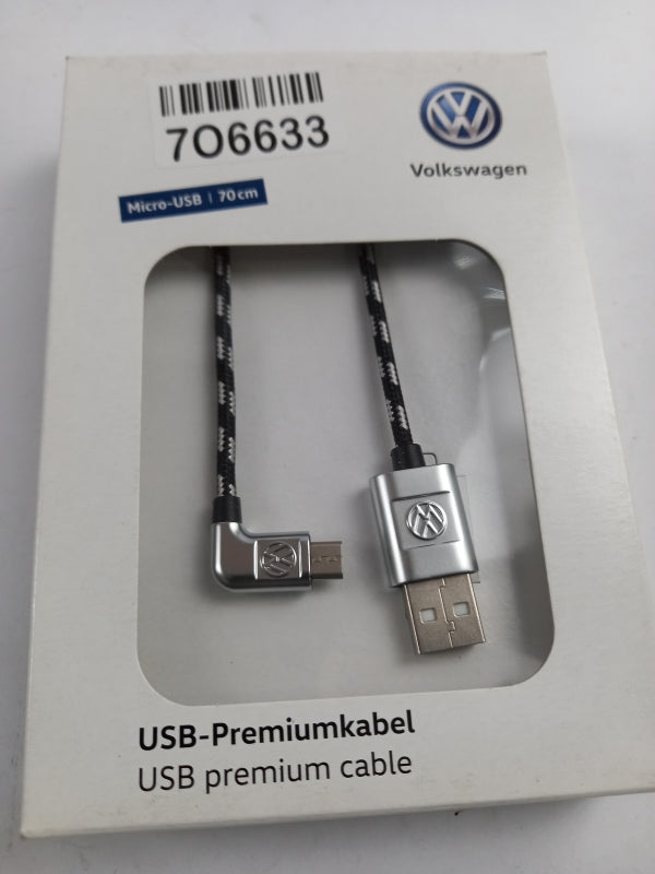 Original VW Premiumkabel Ladekabel Kabel 70cm (USB A auf Micro USB) 000051446AF