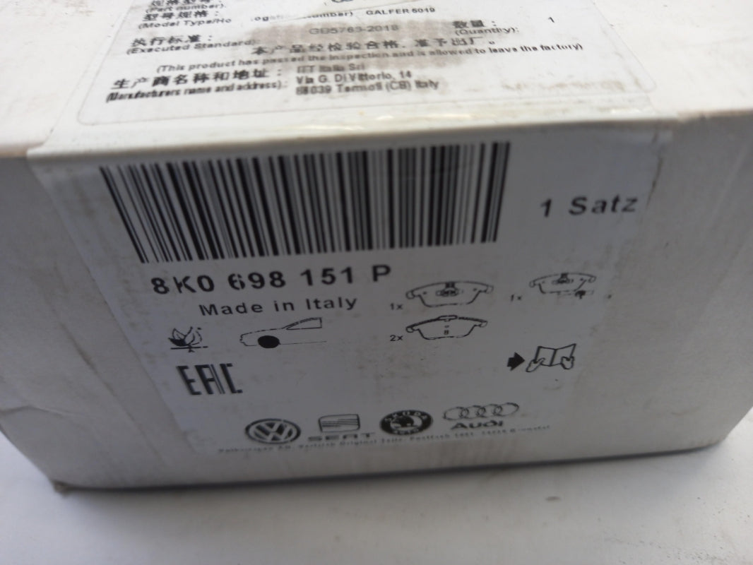 Original AUDI A4 (B8) A5 (8T 8F) Bremsbeläge Satz Vorne 8K0698151P
